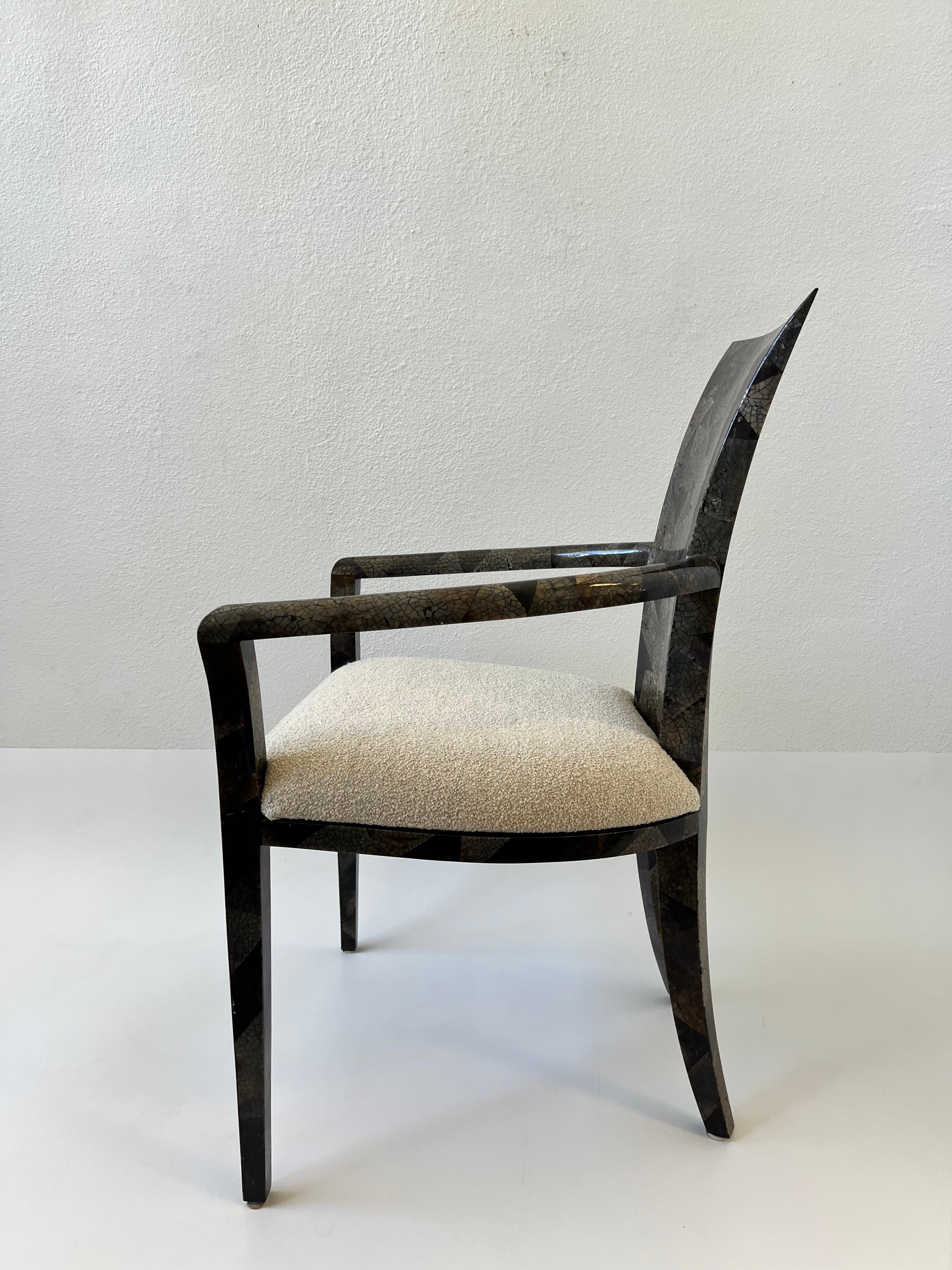 Set of Six Pen Shell Dining Chairs by Marquis Collection of Beverly Hills In Good Condition For Sale In Palm Springs, CA