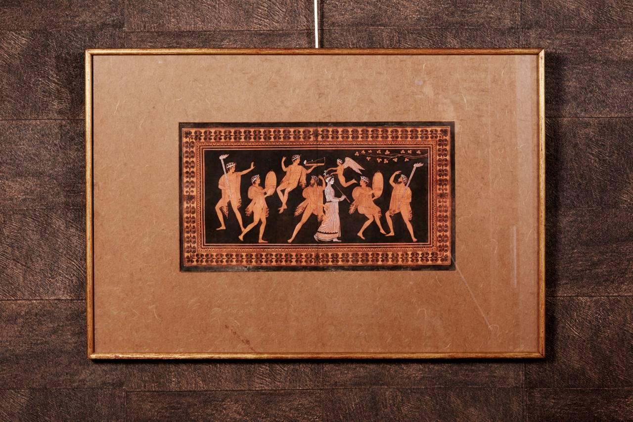 Set of Six Neoclassical Period Pompeian Colored Etchings 13