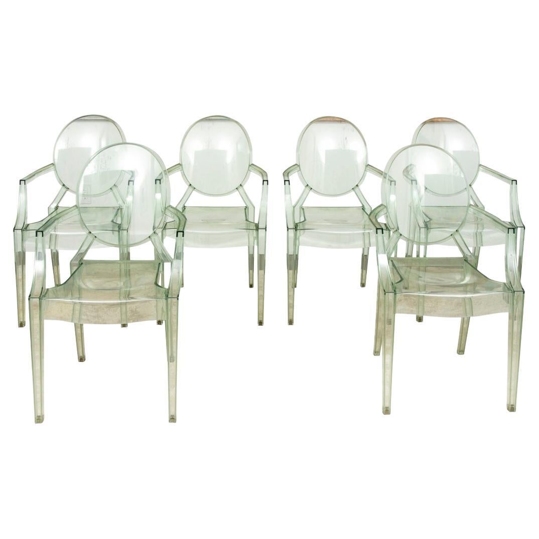 Set of Six Philippe Starck Ghost Armchairs for Kartell For Sale