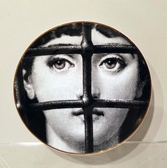 Satz von sechs Piero Fornasetti für Rosenthal "JULIA"-Tellern