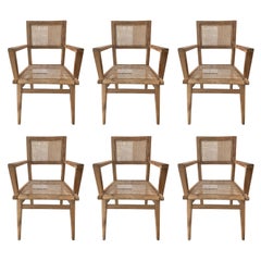 Set of Six Pierre Jeanneret Armchairs
