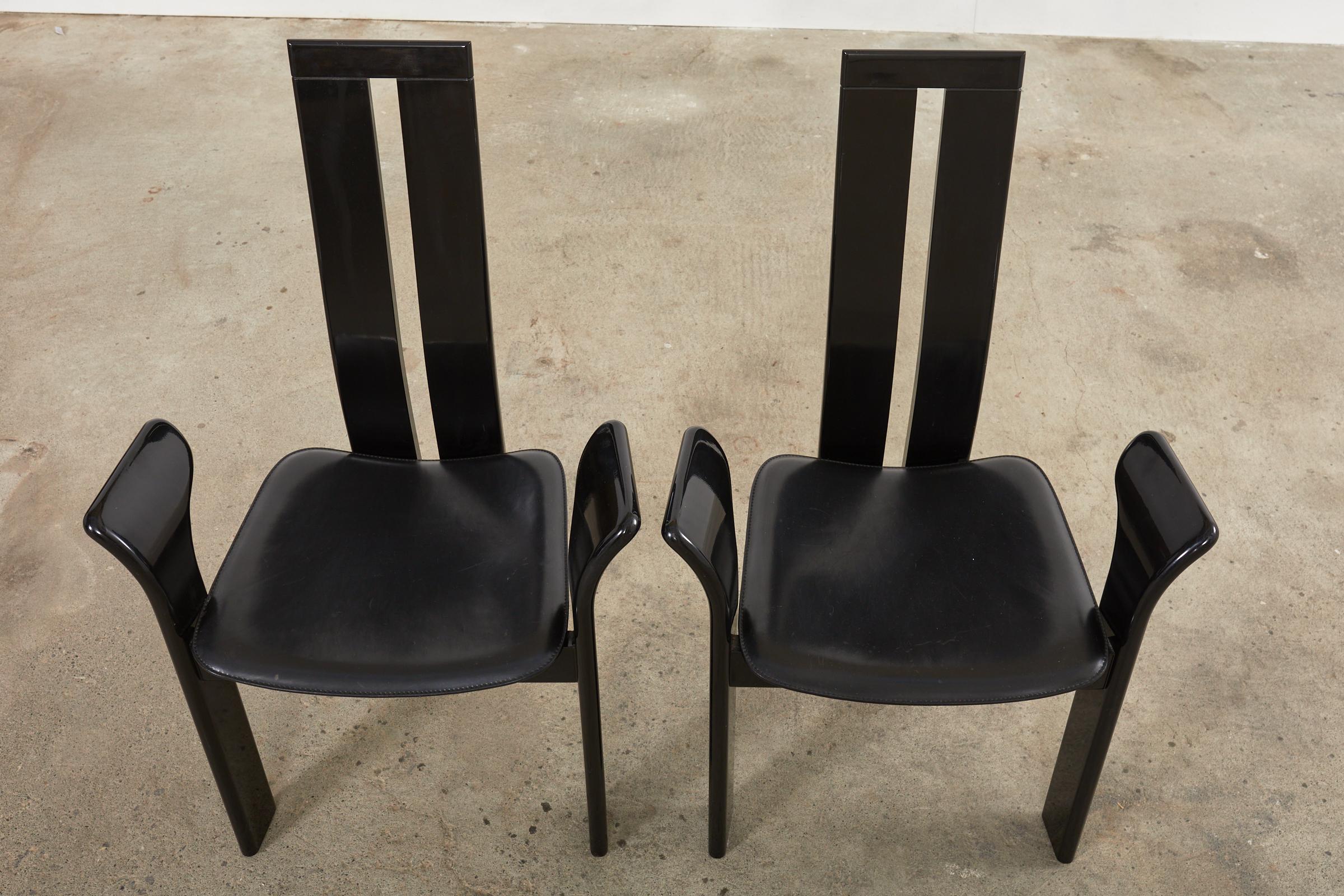 20th Century Set of Six Pietro Costantini Post Modern Lacquered Dining Chairs For Sale