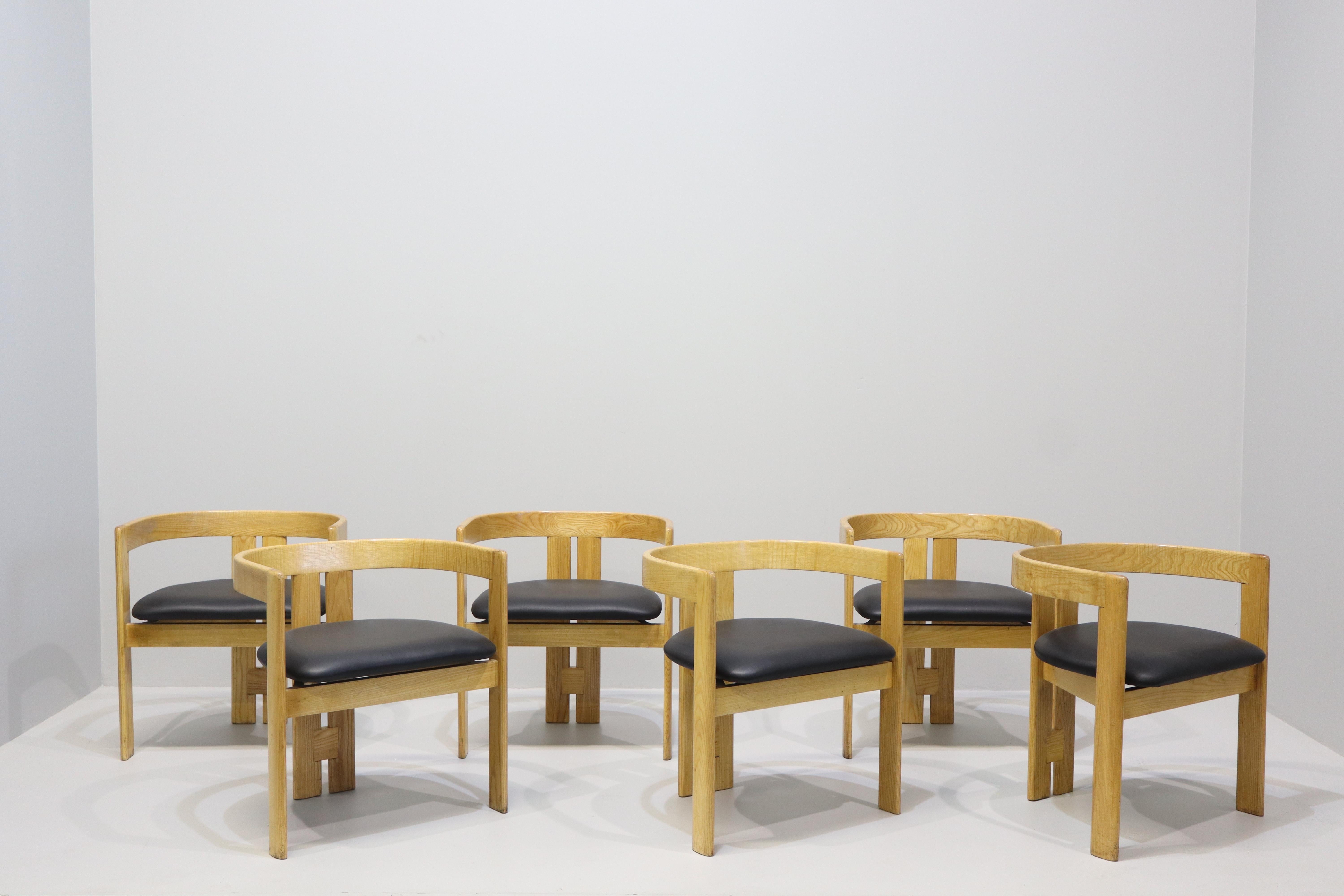 Italian Set of Six Pigreco Chairs by Afra & Tobia Scarpa for Gavina, Italy, 1960s For Sale
