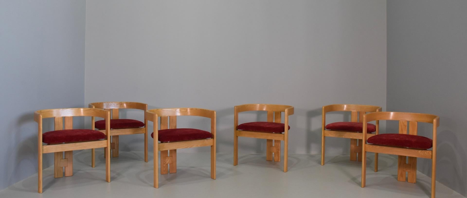 italien Ensemble de six chaises Pigreco par Afra & Tobia Scarpa pour Gavina, Italie, années 1960 en vente