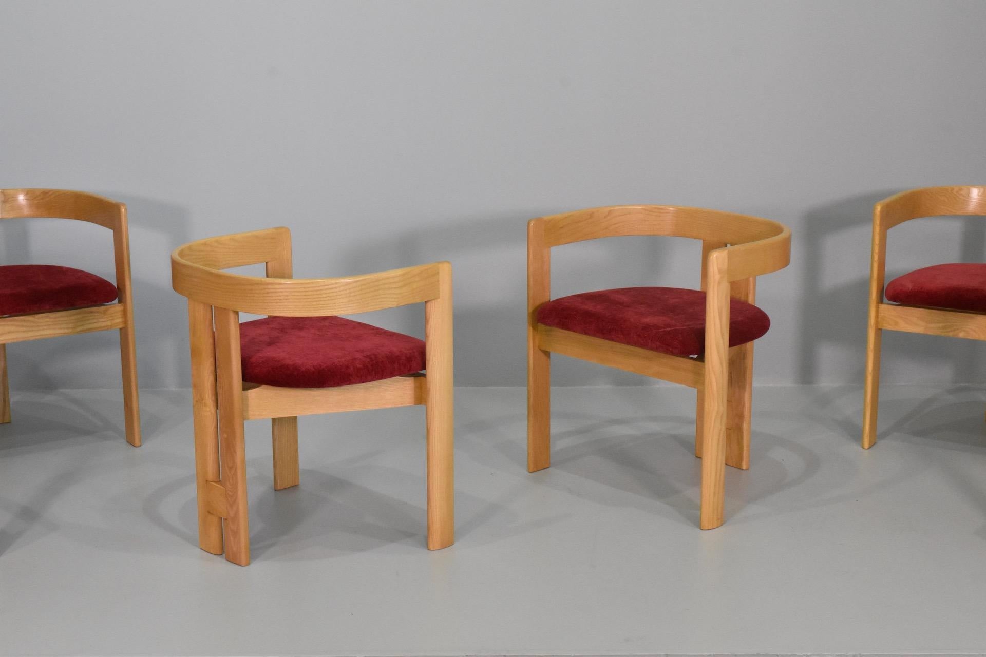 Bois Ensemble de six chaises Pigreco par Afra & Tobia Scarpa pour Gavina, Italie, années 1960 en vente
