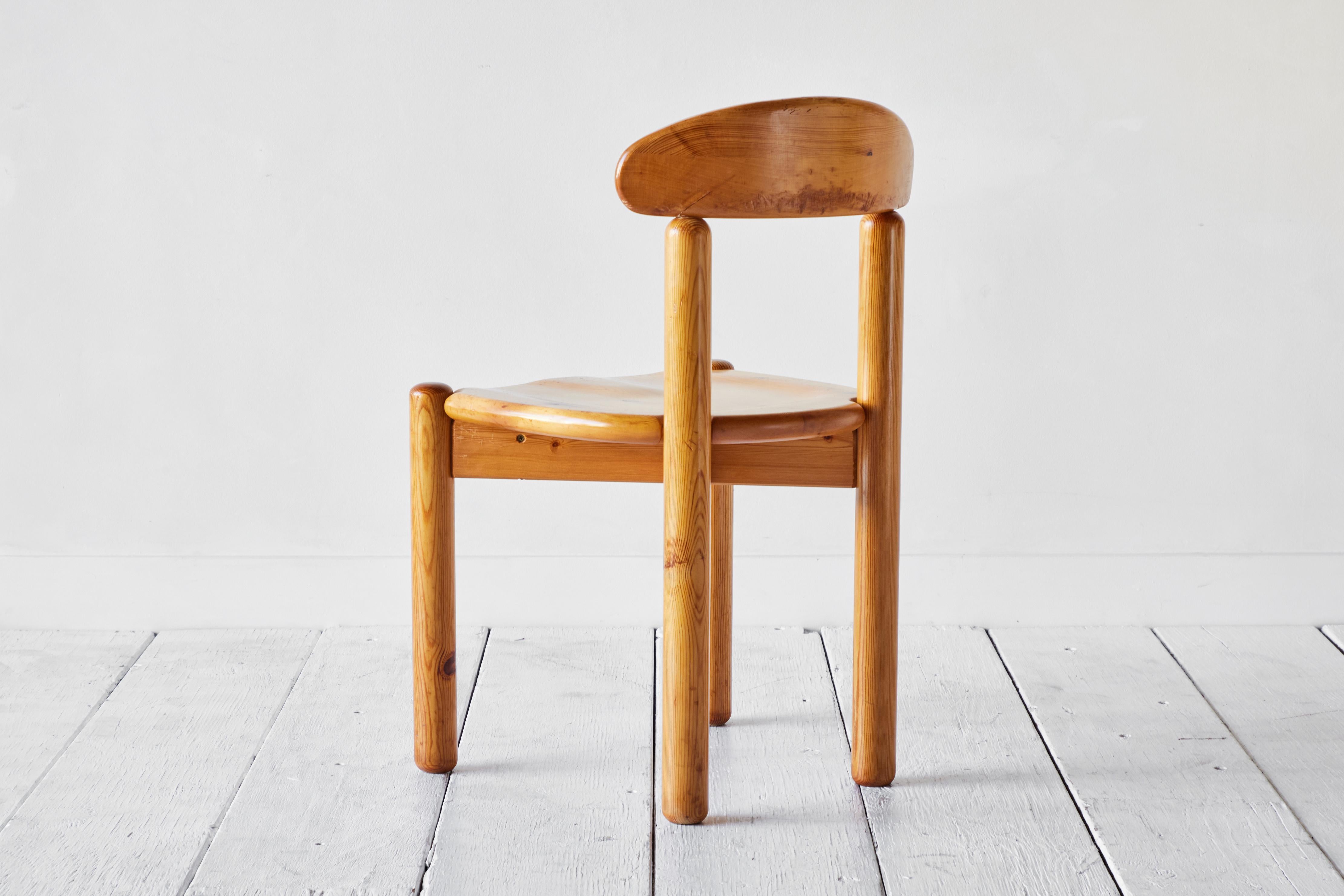 Late 20th Century Set of Six Pine Daumiller Chairs