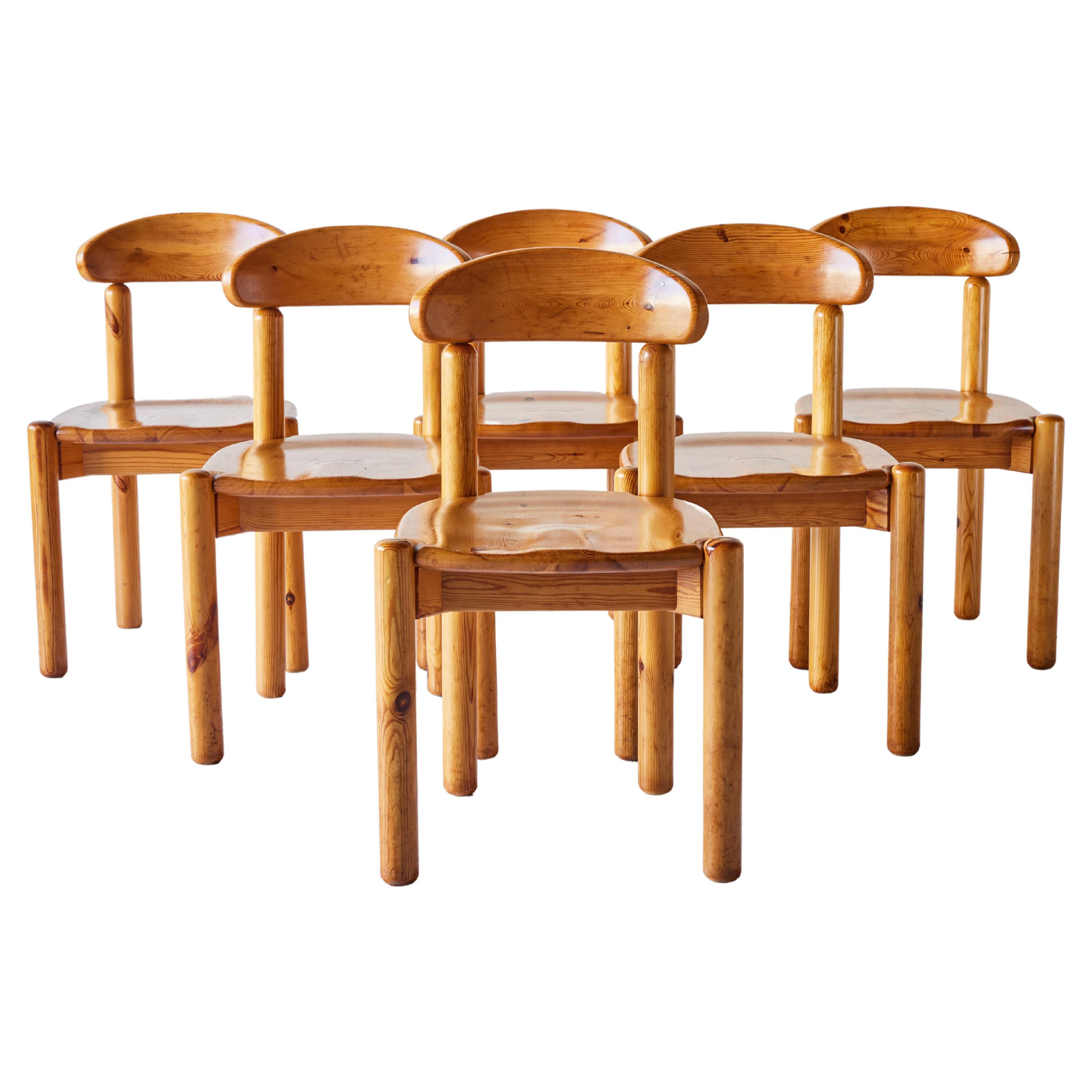 Set of Six Pine Daumiller Chairs