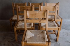 Set of Six Pine Dining Chairs from Sweden, circa 1960
