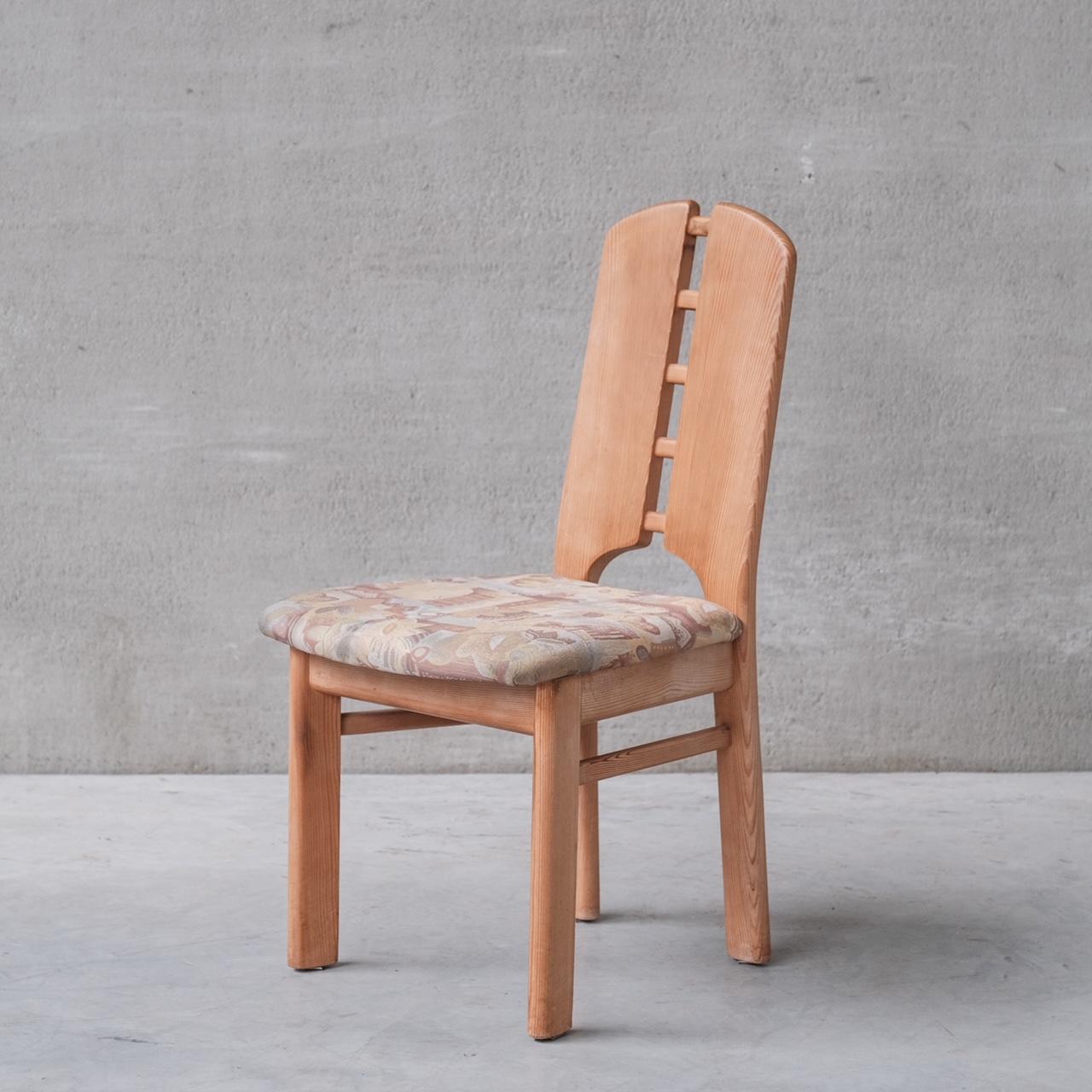 Late 20th Century Set of Six Pine Mid-Century Danish Dining Chairs