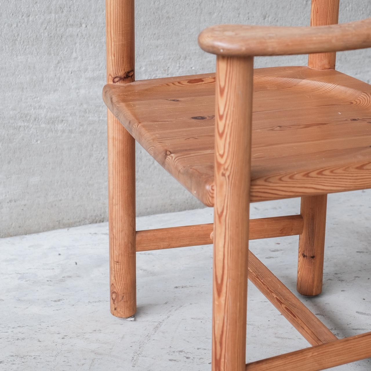 Danish Set of Six Pine Midcentury Dining Chairs Attributed to Rainer Daumiller For Sale