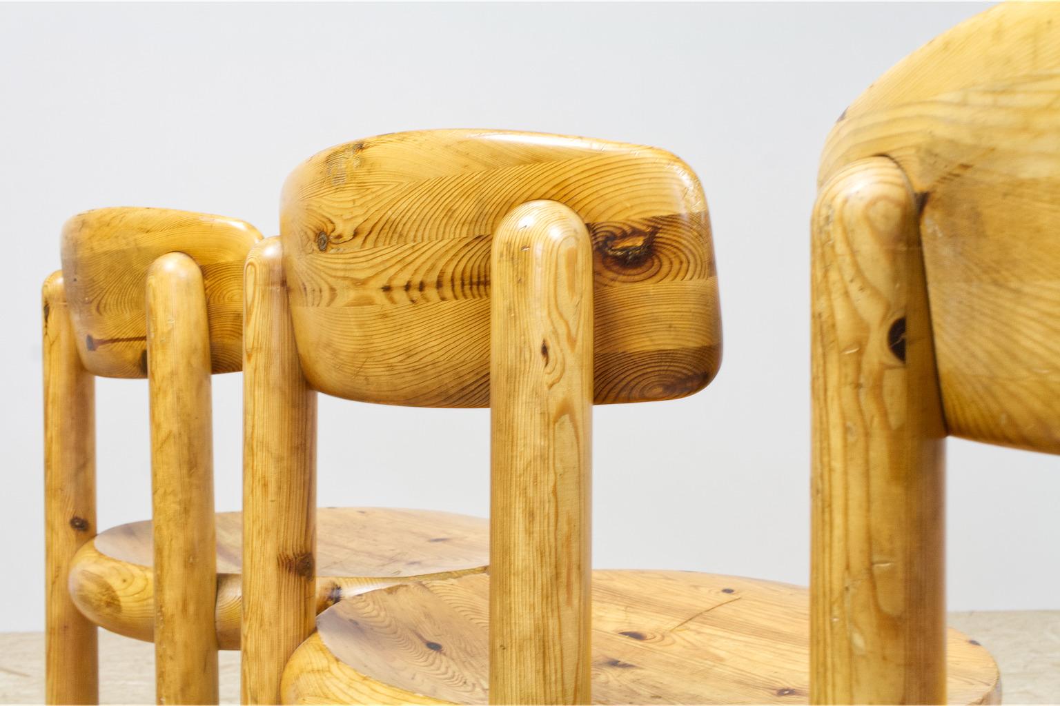 Late 20th Century Set of Six Pine Wooden Chairs by Rainer Daumiller for Hirtshals Savvaerk, 1970s