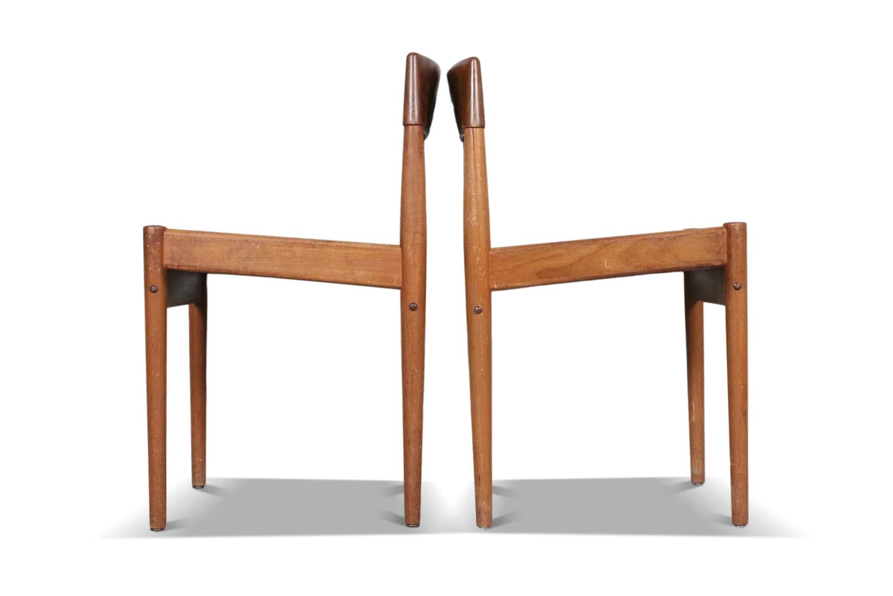 Mid-Century Modern Set of six pj 3-2 teak dining chairs by grete jalk For Sale