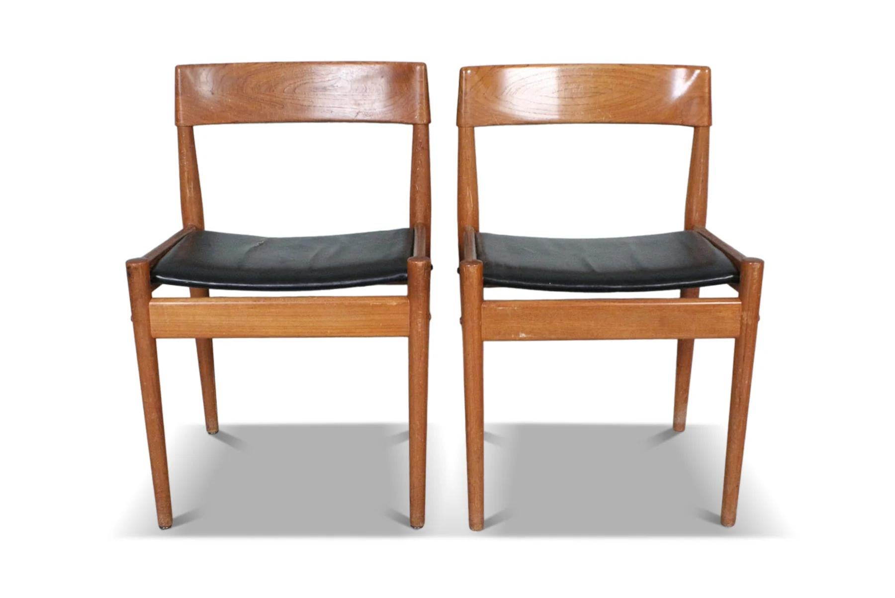 Danish Set of six pj 3-2 teak dining chairs by grete jalk For Sale