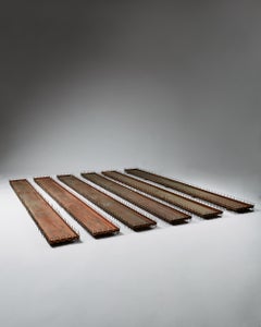 Conjunto de seis bandejas para plantas atribuido a Paavo Tynell, Finlandia, años 50