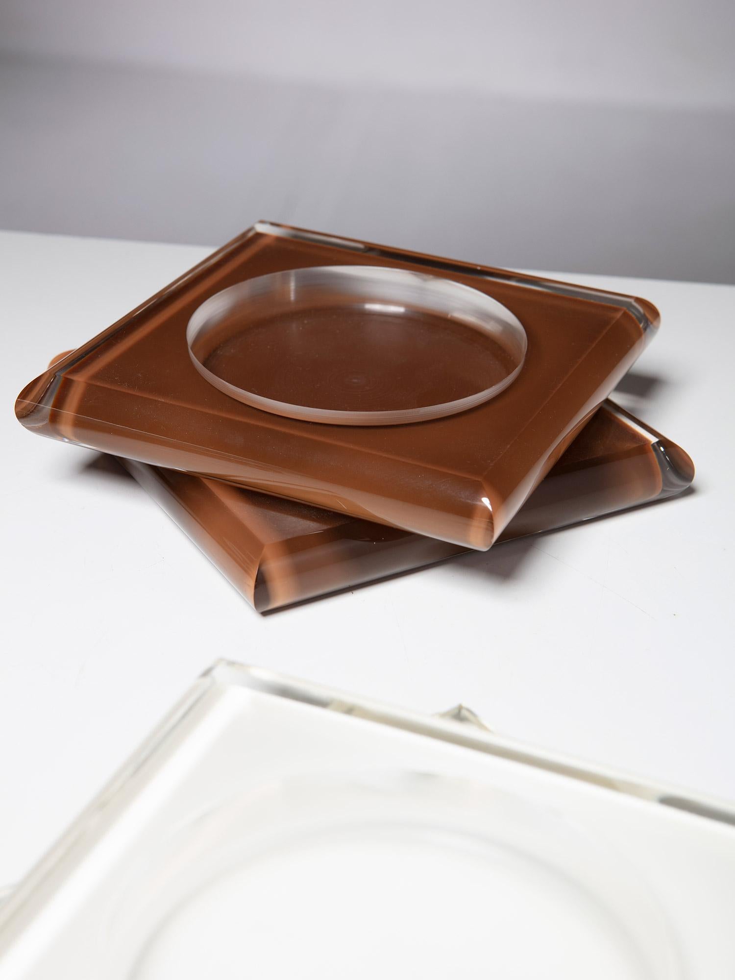 Ensemble de six centres de table en plexiglas d'Ingo Knuth pour Soldi & Scati, Italie, 1975 en vente 1