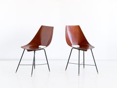 Set of Six Dining Chairs by Societá Compensati Curvati, Italy, 1959