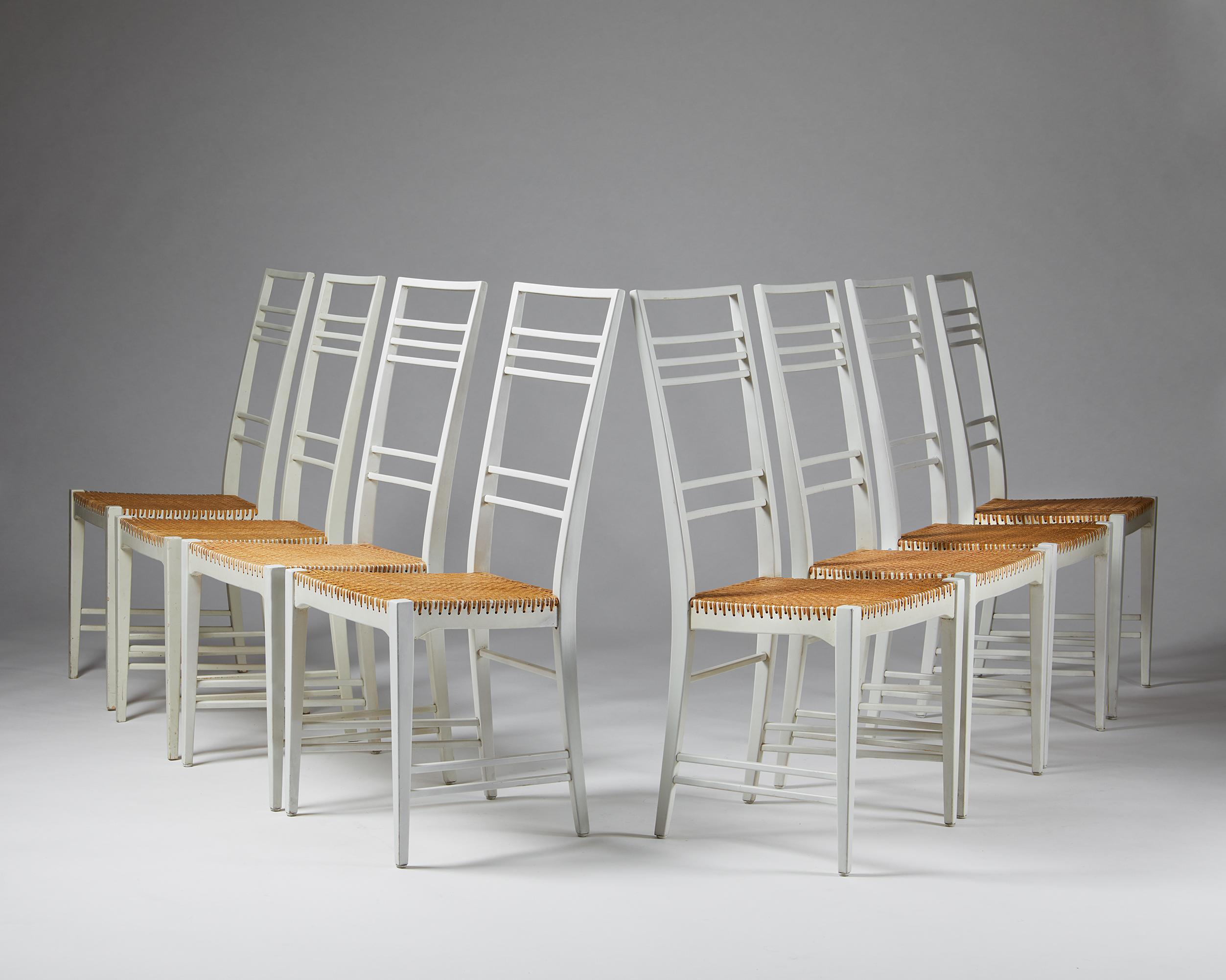 Set of Six, “Poem” Chairs Designed by Erik Chambert, Sweden, 1953 5
