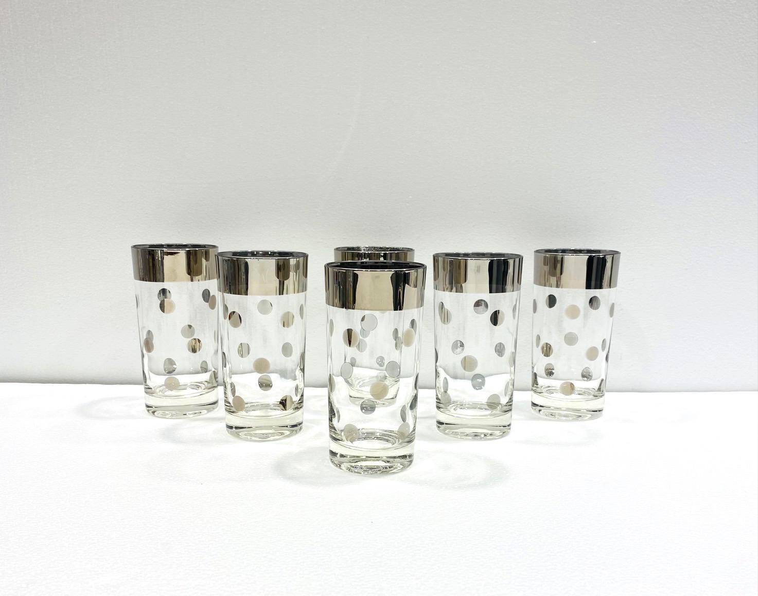 vintage polka dot drinking glasses