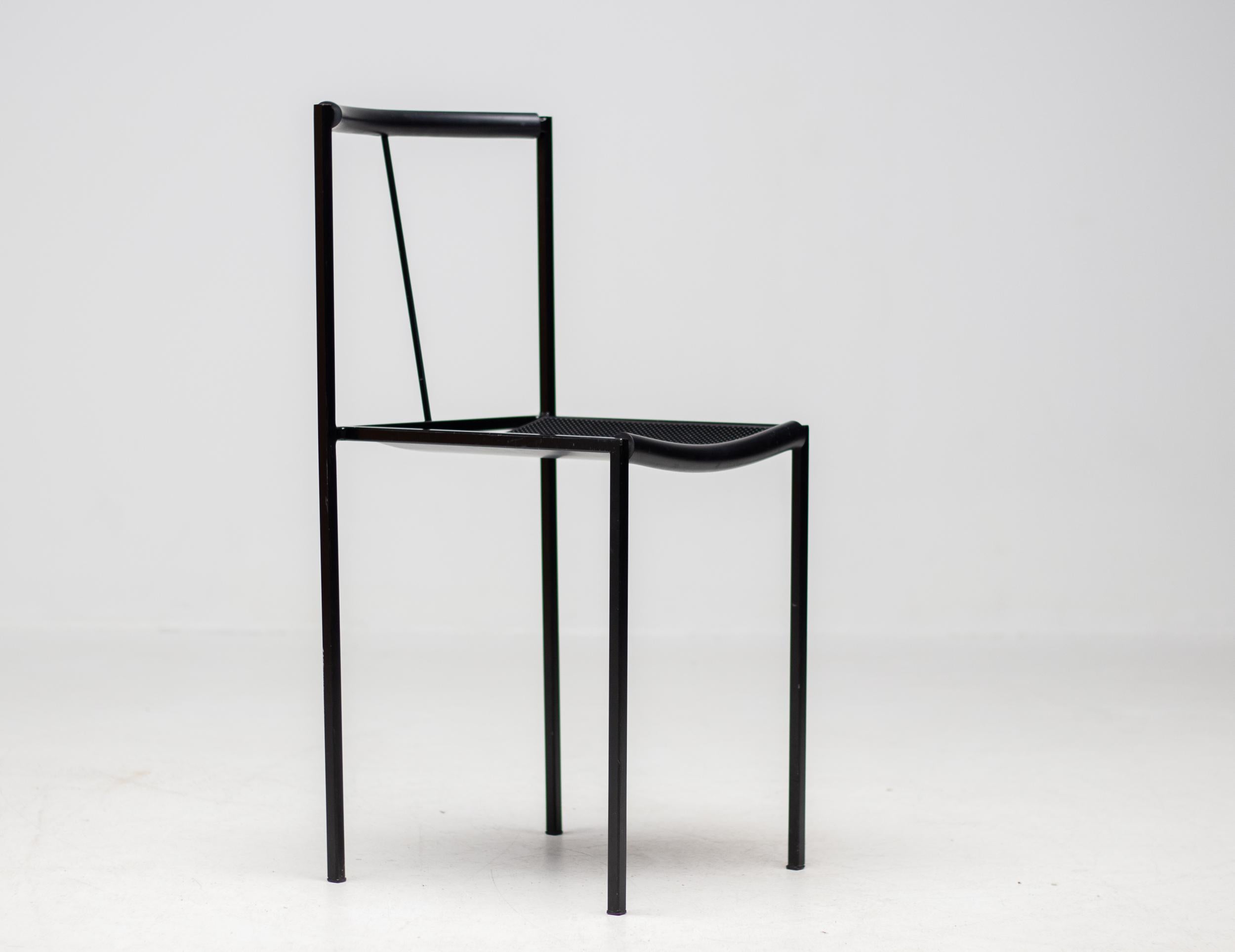 Powder-Coated Set of Six Poltroncina Chairs by Maurizio Peregalli