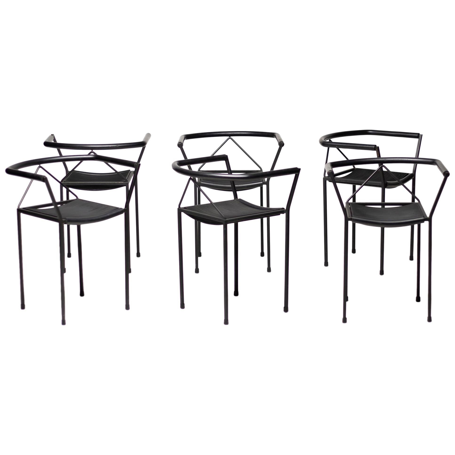 Set of Six Poltroncina Chairs by Maurizio Peregalli
