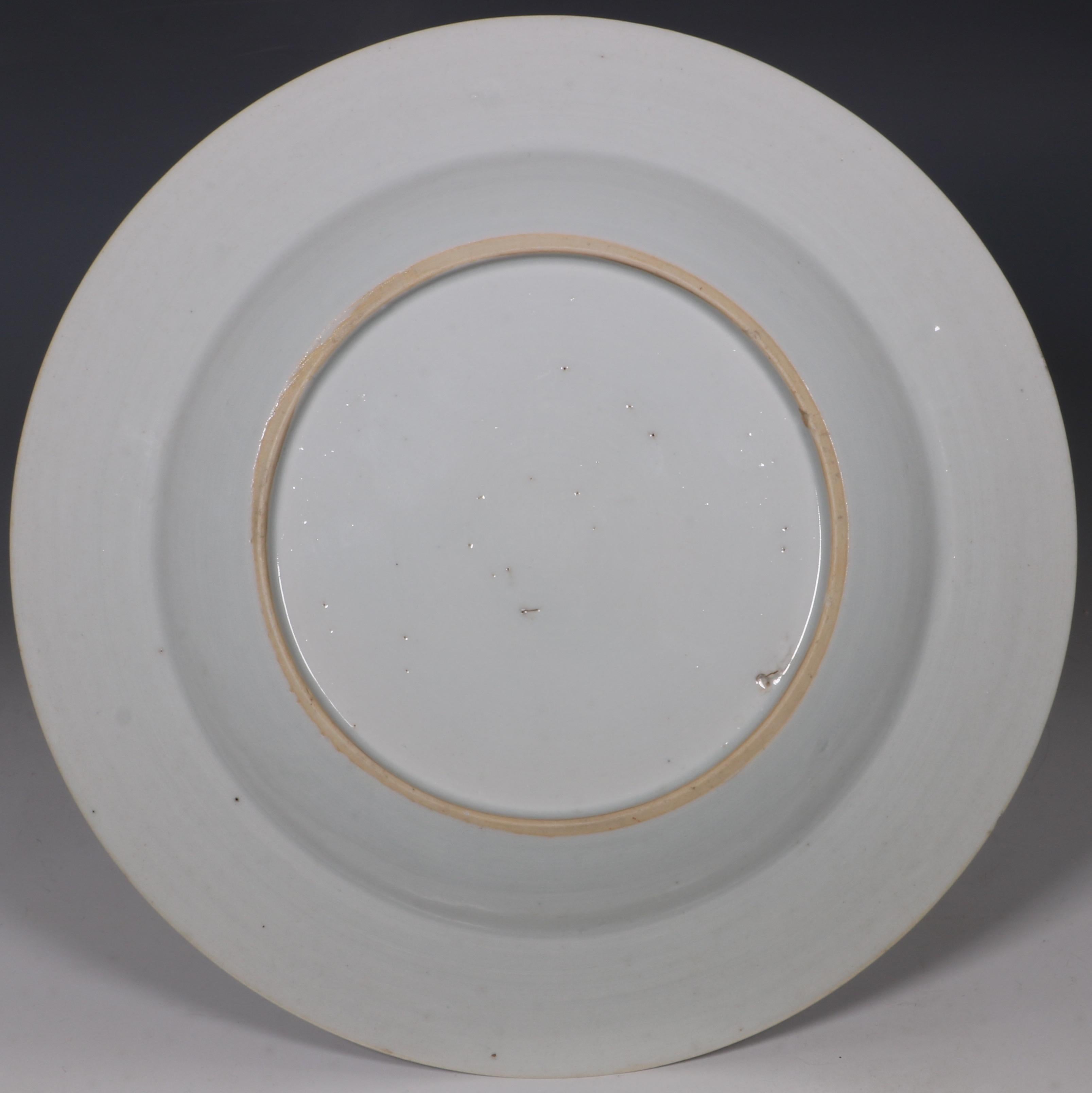 Enameled Set of Six Polychrome Chinese Export Porcelain Plates Qianlong, circa 1760 For Sale