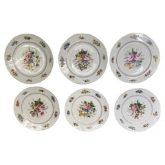 Set of Six Porcelain Plates from the Collection of the Manoir of Montsalvy