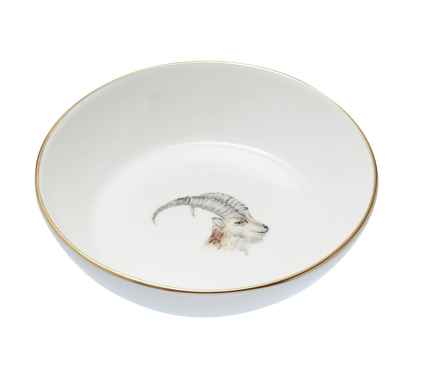 Set of Six Porcelain Plates with Hunting Trophies for Claudia In New Condition For Sale In Kitzbuhel, AT
