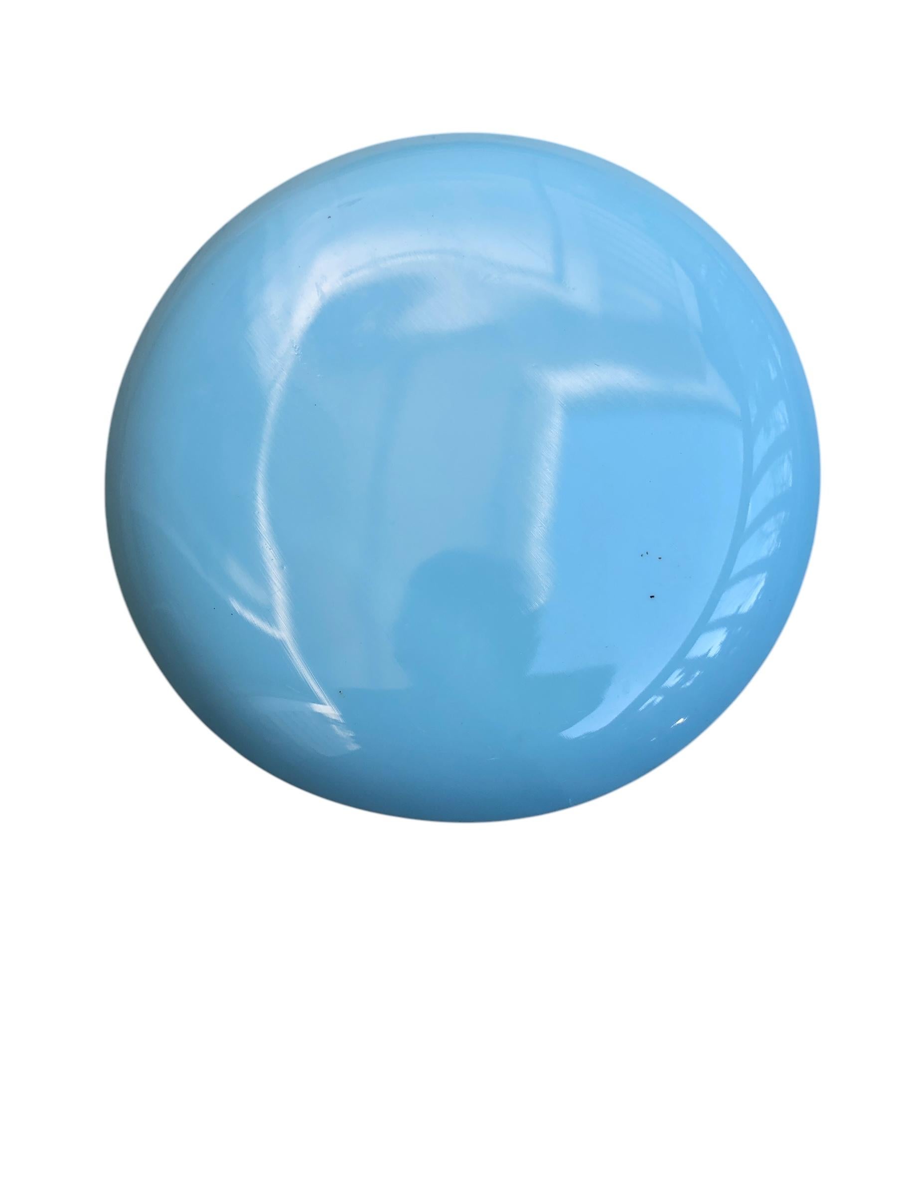 Lote de seis platos de postre Portieux Vallerysthal de opalina azul turquesa Francés en venta