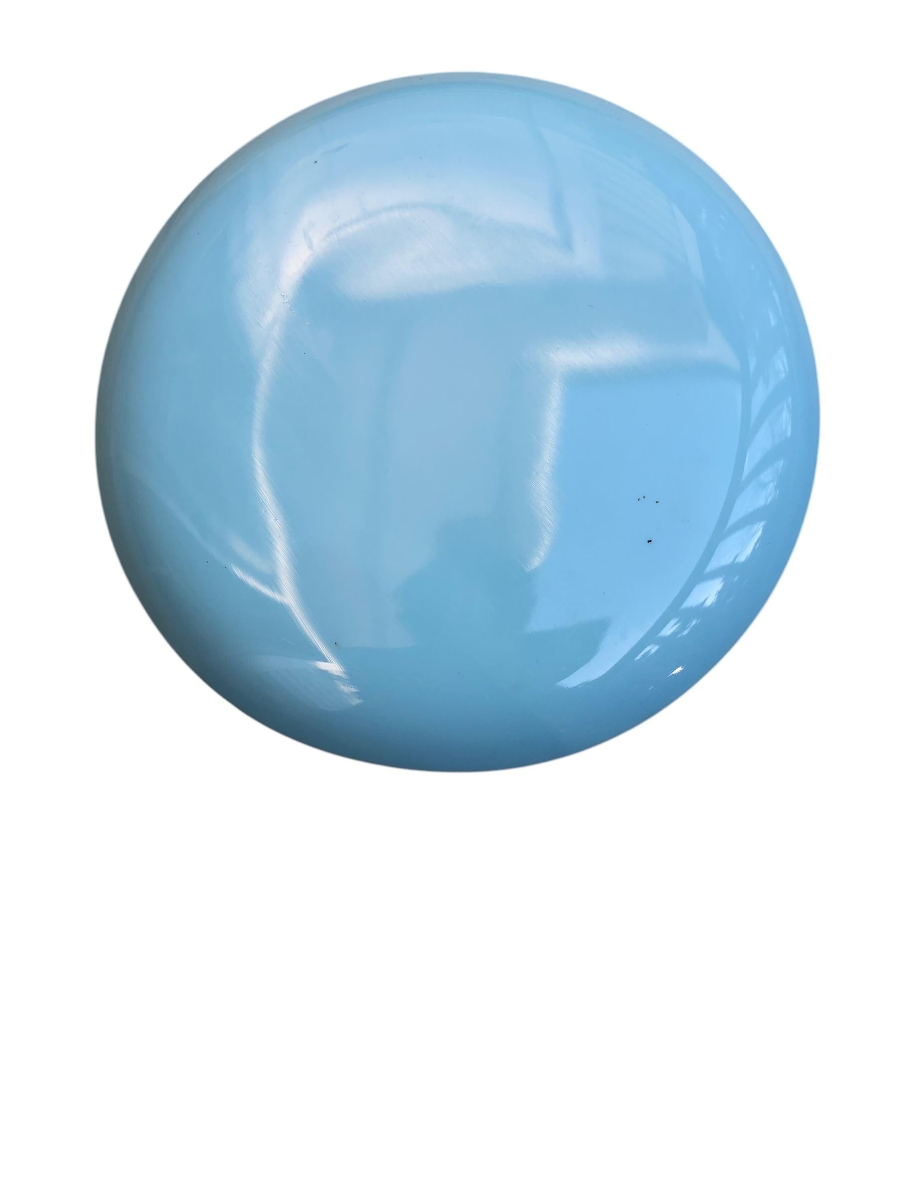 Lote de seis platos de postre Portieux Vallerysthal de opalina azul turquesa en Bueno estado para la venta en Chapel Hill, NC