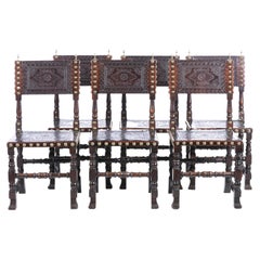 Antique Set of Six Portuguese Chairs from the 19th Century