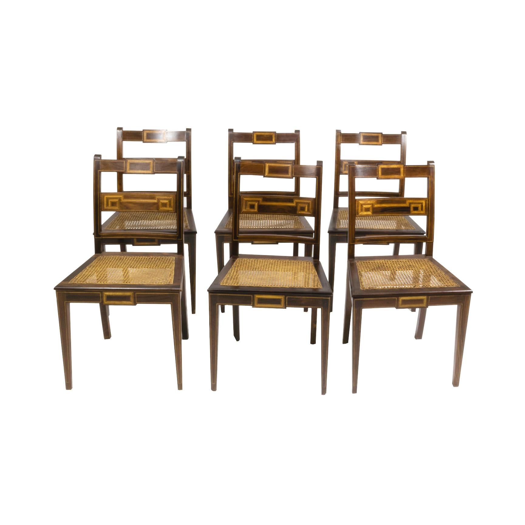 Satz von sechs portugiesischen Stühlen, 20. Jahrhundert im Angebot 3