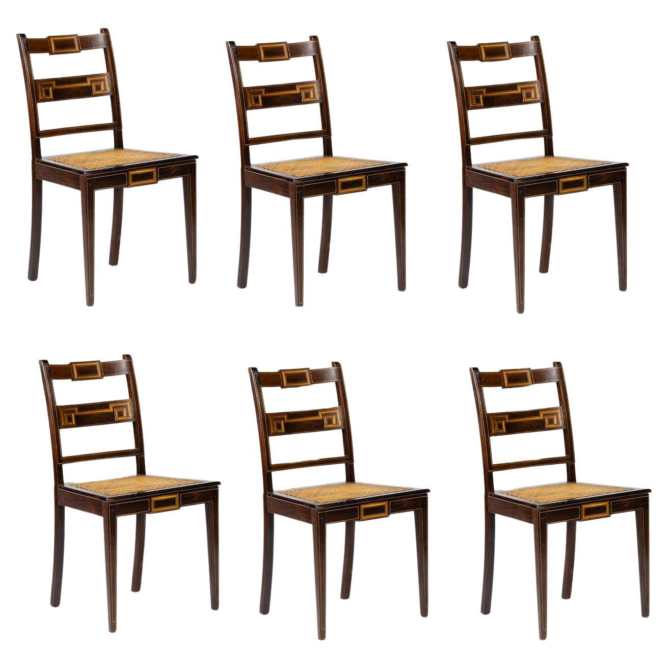 Ensemble de six chaises portugaises, 20ème siècle