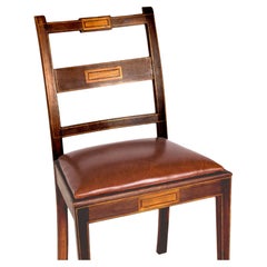 Ensemble de six chaises portugaises, paille et cuir, 20e siècle
