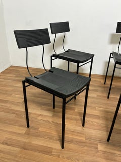 Satz von sechs postmodernen Esszimmerstühlen von Peregalli für Zeus, Italien, ca. 1980er Jahre