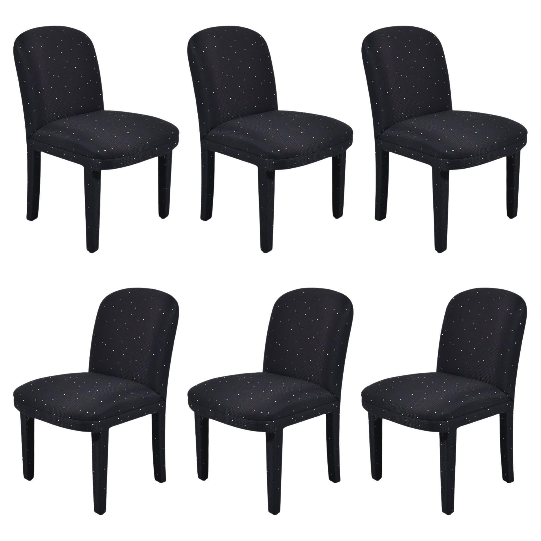 Ensemble de six chaises de salle à manger postmodernes en vente