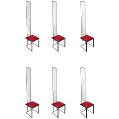 post modern dining chairs Set of Six Post Modern High Back Dining Chairs