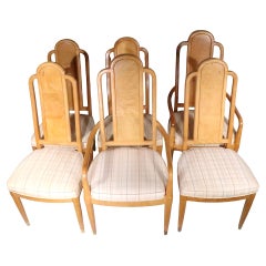 Ensemble de six chaises de salle à manger de style post-moderne Hollywood Regency Henredon Scene Two