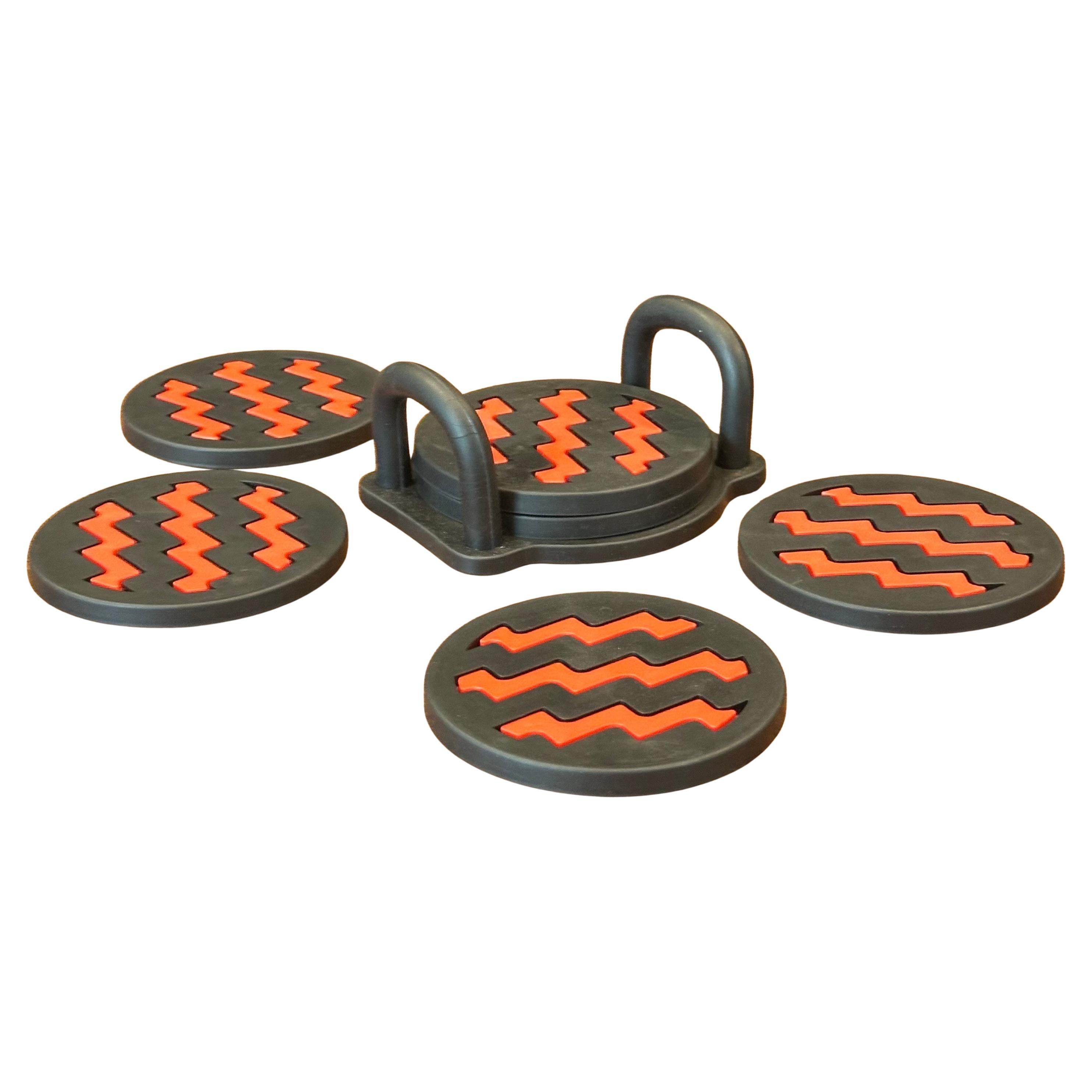Ensemble de six sous-verres en caoutchouc post-moderne par Umbra en vente 9