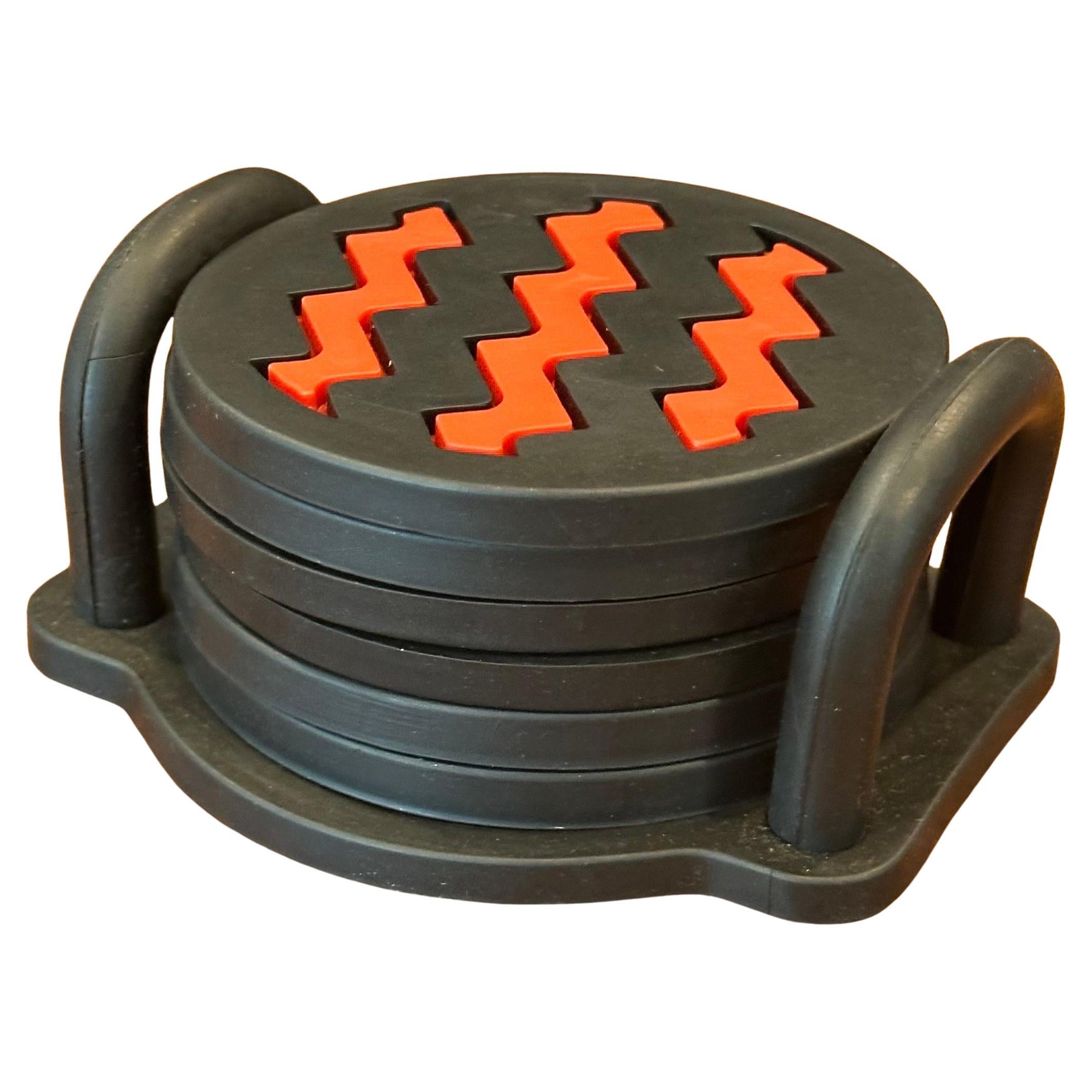Ensemble de six sous-verres en caoutchouc post-moderne par Umbra en vente