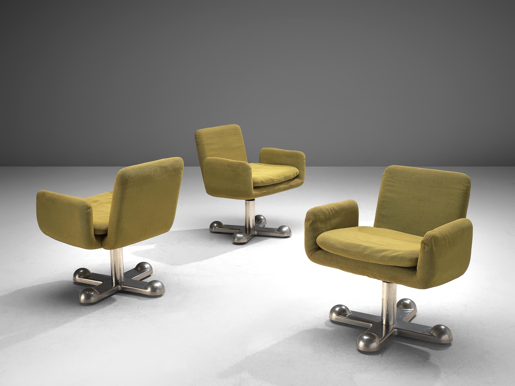 Set of Six Postmodern Swivel Armchairs by Perry King In Good Condition In Waalwijk, NL