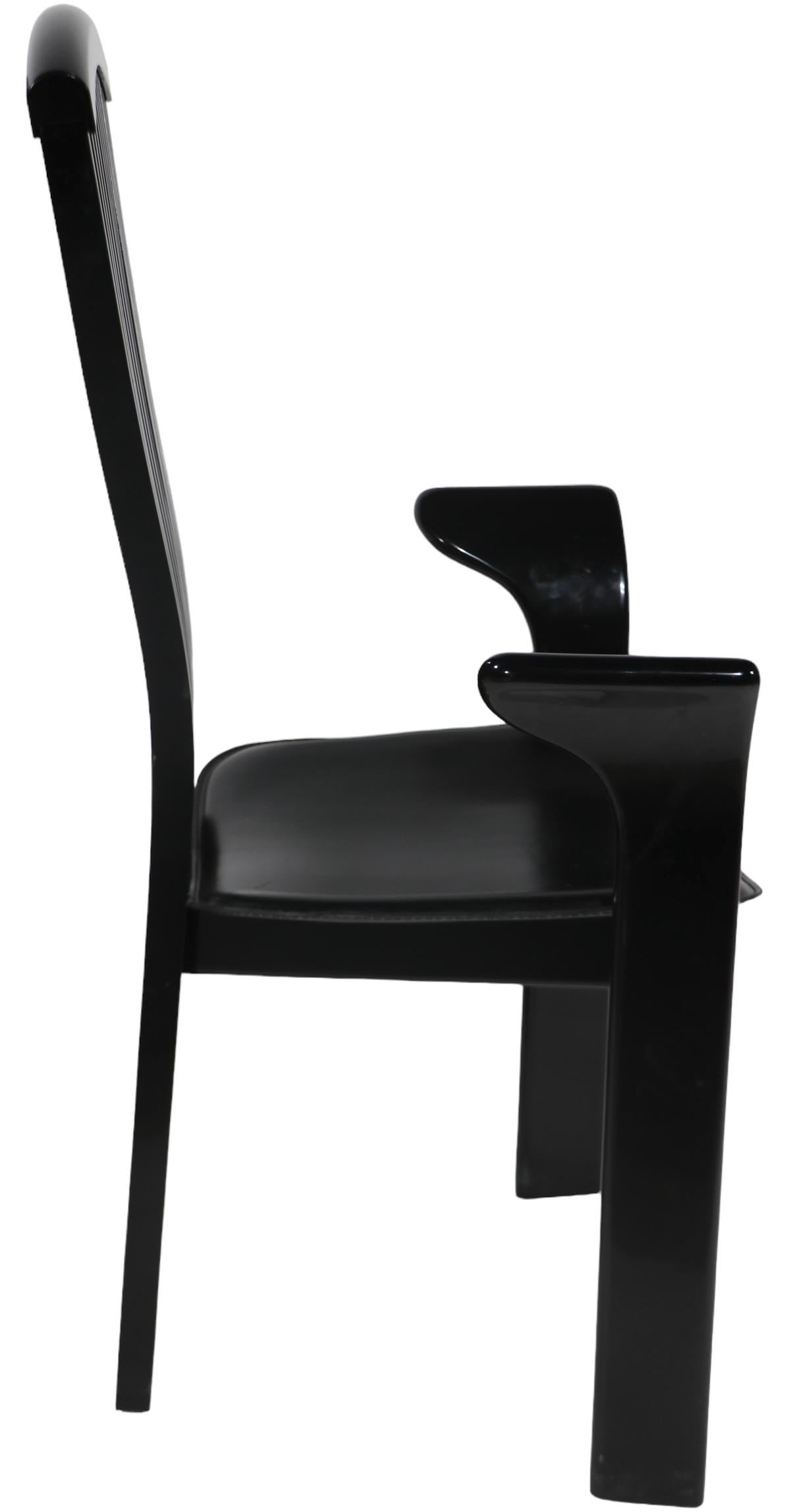 Satz von sechs postmodernen Costantini Ello-Esszimmerstühlen, hergestellt in Italien, ca. 1970/80er Jahre im Zustand „Gut“ im Angebot in New York, NY