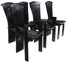Set of Six Postmodern Costantini Ello Dining Chairs Made in Italy c 1970/80's