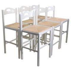 Set of Six Postmodern Counter Stools Made in Italy circa 1970s after Magistretti