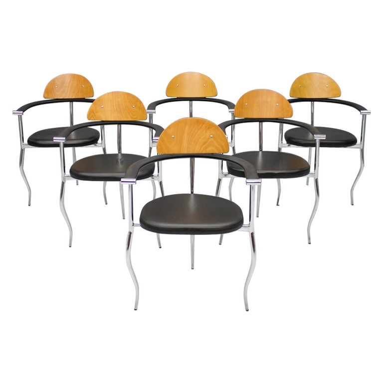 Set of Six Postmodern Dining Chairs For Sale at 1stdibs