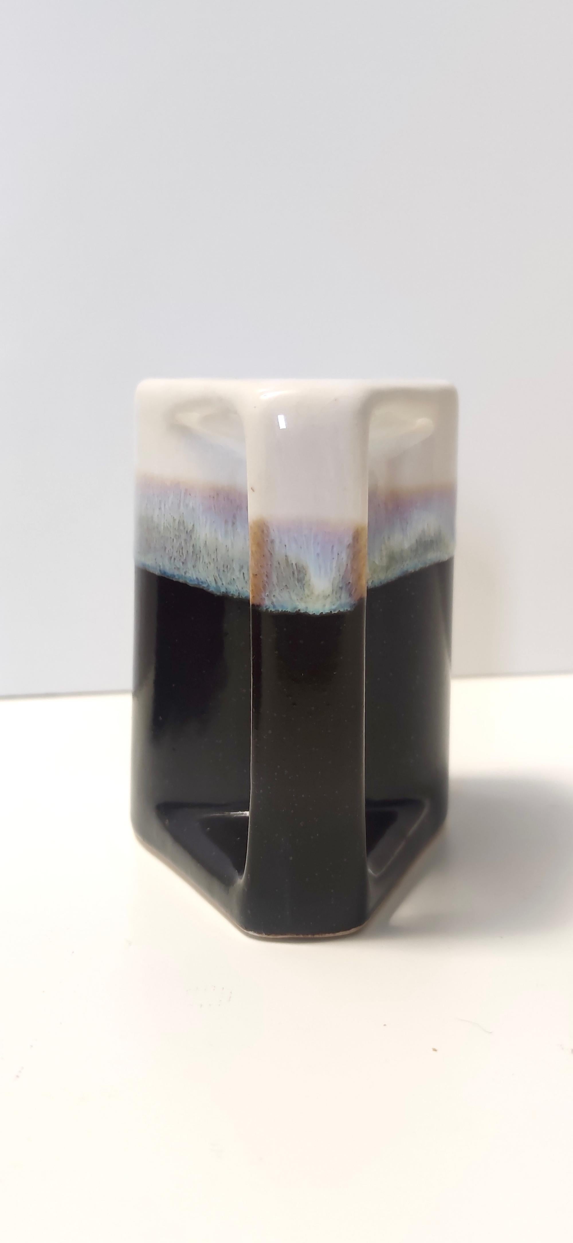 Set of Six Postmodern Lacquered Ceramic Mugs by Padilla, Mexico 3