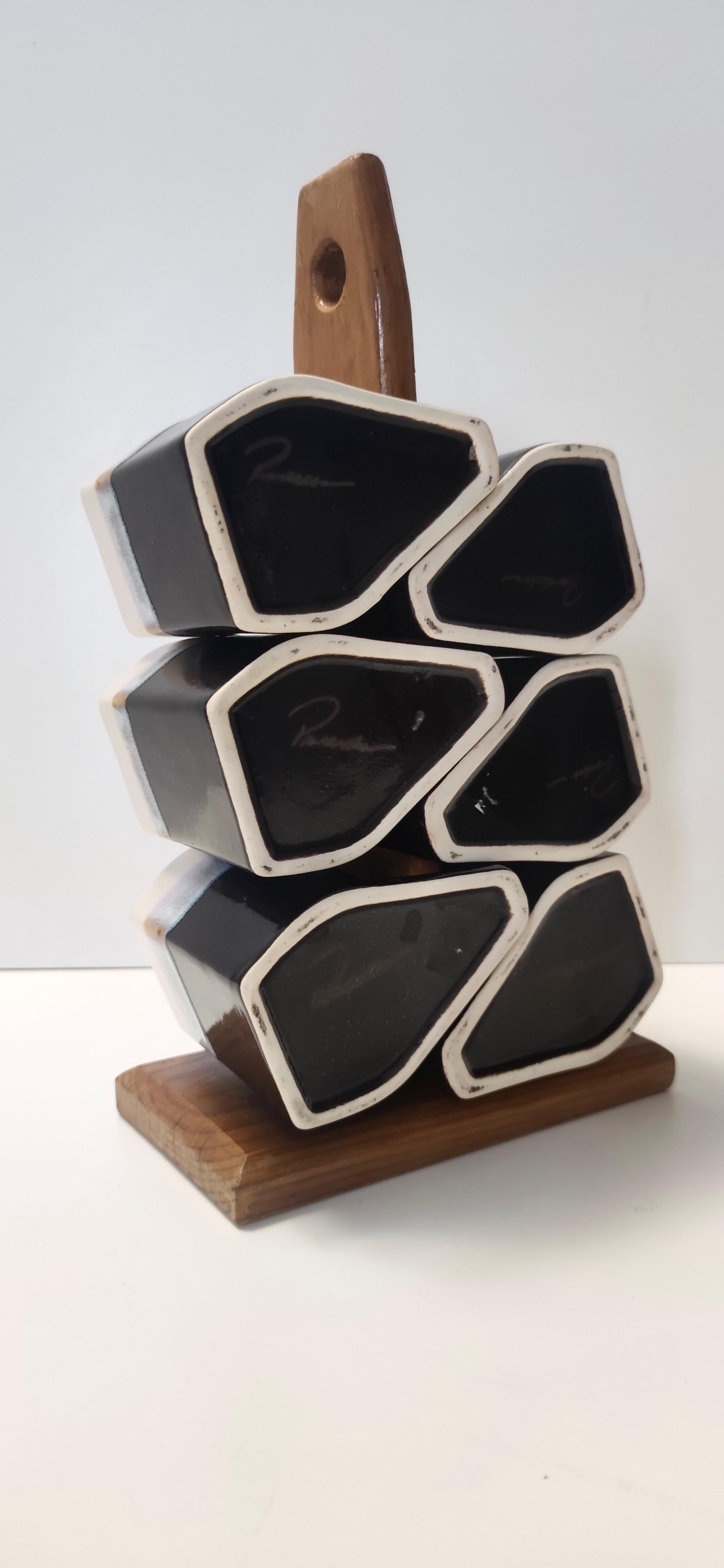 Post-Modern Set of Six Postmodern Lacquered Ceramic Mugs by Padilla, Mexico