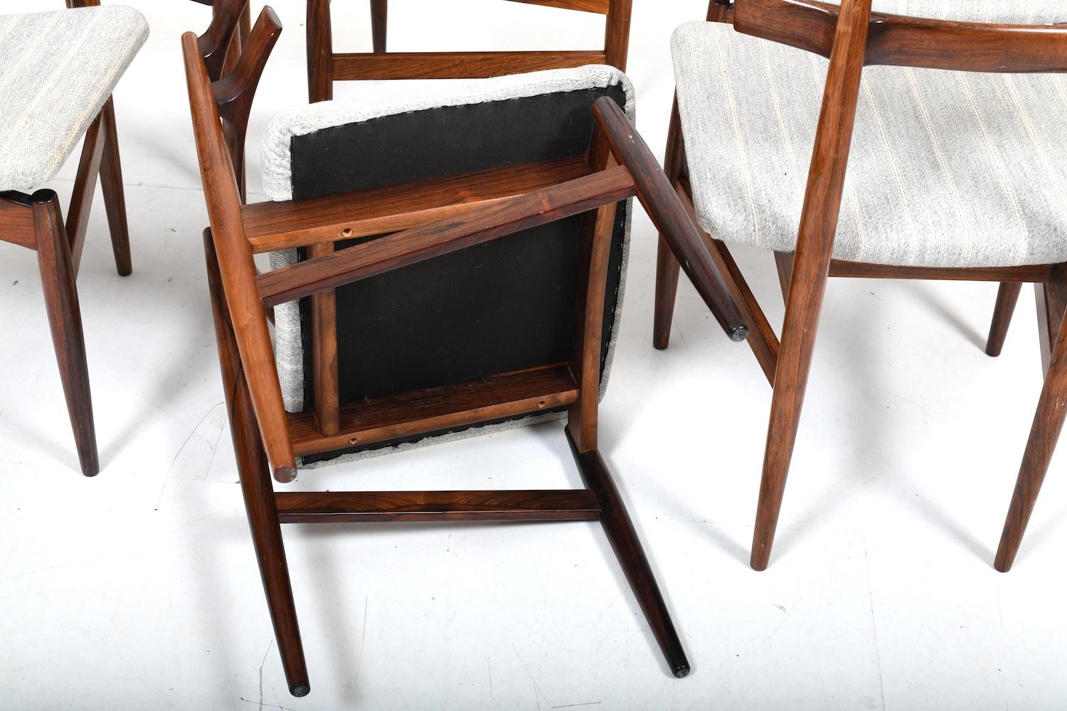 Ensemble de six chaises Poul Hundevad modèle 30 des années 1960 en vente 3