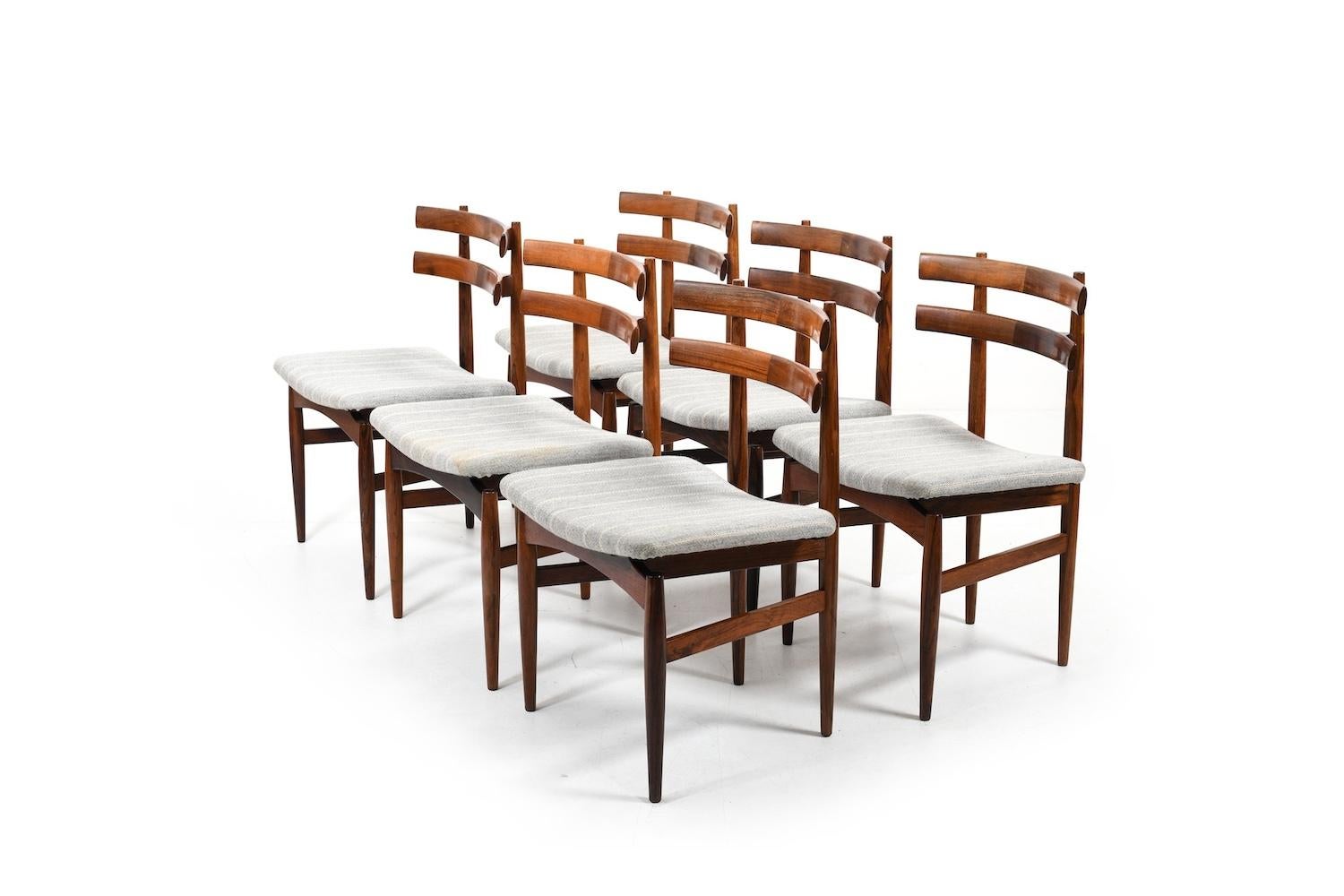 Ensemble de six chaises Poul Hundevad modèle 30 des années 1960 Bon état - En vente à Handewitt, DE