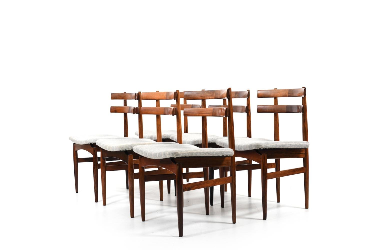 20ième siècle Ensemble de six chaises Poul Hundevad modèle 30 des années 1960 en vente