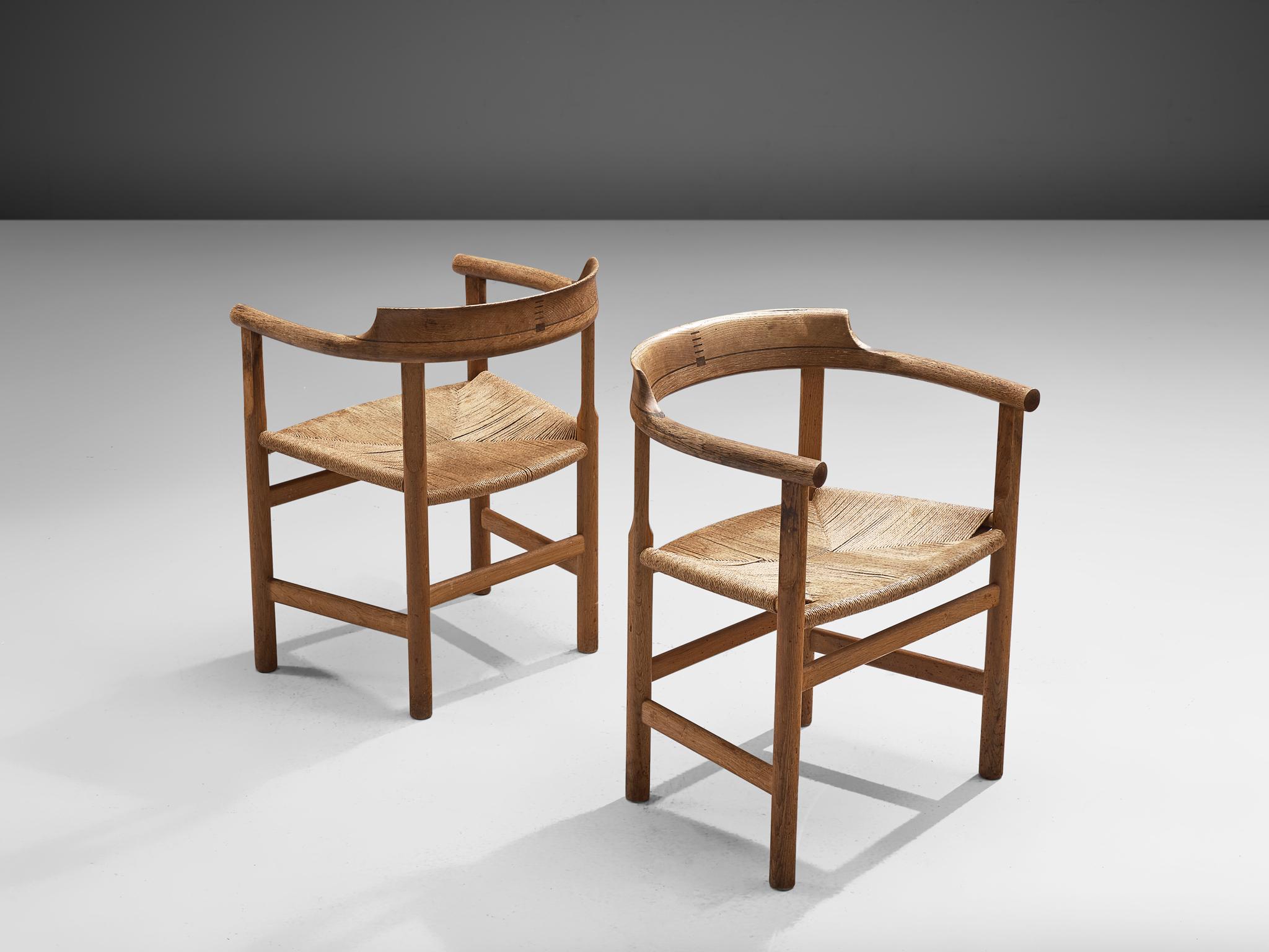 Cane Set of Six 'PP62' Armchairs by Hans J. Wegner